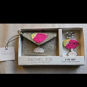 Rachel Zoe Beaded Card Case and Charm Set
